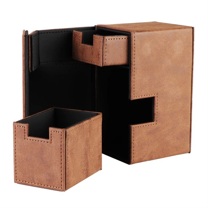 Leather Commander Card Deck Box